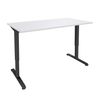 Bureau LEVEL - Bureau éléctrique - L160 - pied carbone - plateau Blanc perle