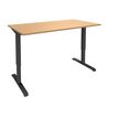 Bureau LEVEL - Bureau éléctrique - L160 - pied carbone - plateau imitation hêtre