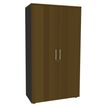 Armoire haute EXPRIM/LOFTER/LEVEL - H180 x L80 x P47 - 2 portes - Corps anthracite - Dessus et portes imitation noyer