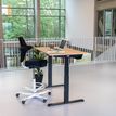 Bureau électrique UGO - L120x70cm - pieds noirs - plateau imitation chêne Stone