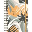 Bouchut Floral - Schoolagenda - 2022 - 2023 - dag per pagina - met draad gebonden - 125 x 175 mm - 320 pagina's - kaki