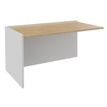 Banque d'accueil Module de départ bas OLA - L142,5 x H75,5 x P82,5 cm - structure blanc perle, plateau chêne clair