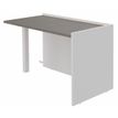 Banque d'accueil Retour direct bas OLA - L122,5 x H75,5 x P62,5 cm - structure blanc perle, plateau chêne gris