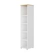 3483601084278-Colonne bibliothèque ouverte CONNEXION - L40 x H187 x P45 - 4 étagères - Chêne/blanc-P_405137440_1-0