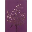 Agenda Astoria - 1 semaine sur 2 pages - 17 x 24,5 cm - prune - Oberthur