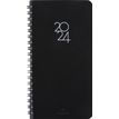 Agenda de poche spiralé Portland - 1 semaine sur 2 pages - 9,5 x 17 cm - noir - Oberthur