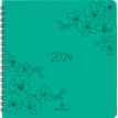 Agenda à spirale Primrose - 1 semaine sur 2 pages - 16 x 16 cm - vert - Oberthur