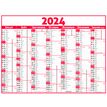 Calendrier Classique - 7 mois par face - 43 x 55 cm - rouge - Oberthur