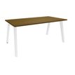 Bureau simple STEELY - L160 cm - Pieds blanc - plateau imitation noyer