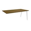 3253310229662-Bureau simple STEELY - L120 cm - Bureau suivant - Pieds blanc - plateau imitation noyer-P_405150746_1-0