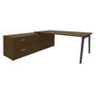 3253310392458-Bureau STEELY Manager - L180 x P100 x H72,5 cm - console retour à gauche (2 tiroirs) L200 x P60 x H72,5 cm - pieds car-P_405150773_1-0