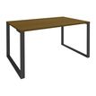 Bureau droit LOFTER - L120 cm - Plateau imitation noyer - pied Carbone