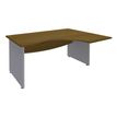 Burocean Dual - Bureau - L-vormig (rechts) - walnoot - aluminium basis