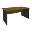 Bureau droit DUAL - L160 - Pieds anthracite - plateau imitation noyer