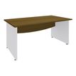 Burocean Dual - Bureau - rechthoekig - walnoot - wit basis