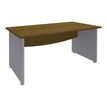 Burocean Dual - Bureau - vierkant - walnoot - aluminium basis