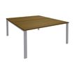 Bureau Bench IRIS - L140 cm - Plan de départ - Pieds aluminium - plateau imitation noyer