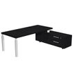 Artarredi Flora - bureau - rechthoekig - zwarte as