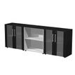 Artarredi Flora - boekenkast - 3 planken - 2 deuren - zwarte as, black veined frassino