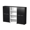 Artarredi Flora Medium-High - boekenkast - 3 planken - 4 deuren - zwarte as