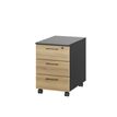Gautier office JAZZ+ - voetsteun - 3 lades - bocage-eiken, antraciet-grijs