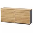 Gautier office JAZZ+ - credenza - 2 deuren - antraciet grijs, bocage-eiken