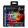 4007817096994-STAEDTLER Pigment brush 371 - 12 Feutres pointe pinceau - couleurs basiques assorties - en-P_405177288_1-0