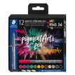 4007817098905-STAEDTLER Pigment calligraphy 375 - 12 feutres pointe calligraphie 2 mm - couleurs assorti-P_405177294_2-0