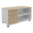 3253310544185-Console mobile KHEOPS - L120XP60XH66 cm - 2 tiroirs dont 1 DS - structure blanc perle - fi-P_405223992_1-0