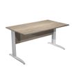 Artarredi Presto - Bureau - rechthoekig - canadian oak - aluminiumgrijs basis
