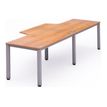 Rocada Executive - Tafel - L-vormig - eiken - aluminium basis