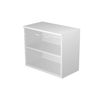 Bibliothèque basse Trend - L80xP44xH72 cm - 2 portes en verre dépoli - gris