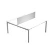 Artarredi Presto Venere Plus - Werkstation - rechthoekig - wit - aluminiumgrijs basis