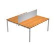 Artarredi Presto Venere Plus - Werkstation - rechthoekig - lichte walnoot - aluminiumgrijs basis