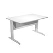 Artarredi Presto - Bureau - rechthoekig - wit - chroom basis