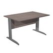 Bureau droit Trend - L120 - Pieds métals - plateau imitation frêne toscan - pied anthracite