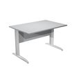 Bureau droit Trend - L120 - Pieds métals - plateau gris - pied alu