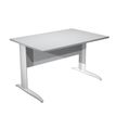 Artarredi Presto - Bureau - rechthoekig - grijs - mat wit, RAL 9010 basis