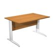 Artarredi Presto - Bureau - rechthoekig - lichte walnoot - mat wit, RAL 9010 basis
