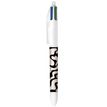 3086124107358-BIC 4 Couleurs Décors Waves Stylo-Bille Rétractable et Rechargeable Pointe Moyenne (1,0 -P_405244323_1-0