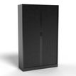 3700339995851-Armoire haute à rideaux - L120 x H198 x P43 cm - corps noir/rideau noir-P_405247669_2-1