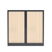 3700339996001-Armoire basse à rideau - L120 x H105 x P43 cm - corps anthracite/rideau érable-P_405247674_2-1