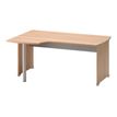 3483600784636-Bureau compact à gauche JAZZ+ - 180 cm - Pieds panneaux - Hêtre ambré-Angle droit-1