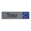 3130630671565-Exacompta - Plaque de signalisation Tirez - 165 x 44 mm - aluminium brossé-Avant-0
