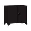 Armoire démontable à portes battantes avec pieds - 80x80 cm - noir vernis