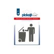 Pickup Home 3D - Plaque Acrylique Local poubelles - 9 x 9 cm - blanc