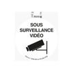 3130630670483-Exacompta - Plaque de signalisation Surveillance caméra  - 20 cm diamètre - vinyle - noir-Avant-0