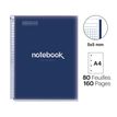 8422593460573-Notebook Emotions couverture souple A4 quadrillage 5x5 mm 80 feuilles de 1 couleur, Miquelrius Bleu mar--1