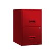 Classeur 2 tiroirs pour dossiers suspendus - 66 x 40 x 40 cm - rouge