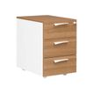 Gautier office XENON - Voetsteun - mobiel - 3 lades - met melamine gecoate spaanplaat - wit, Italian wild cherry wood